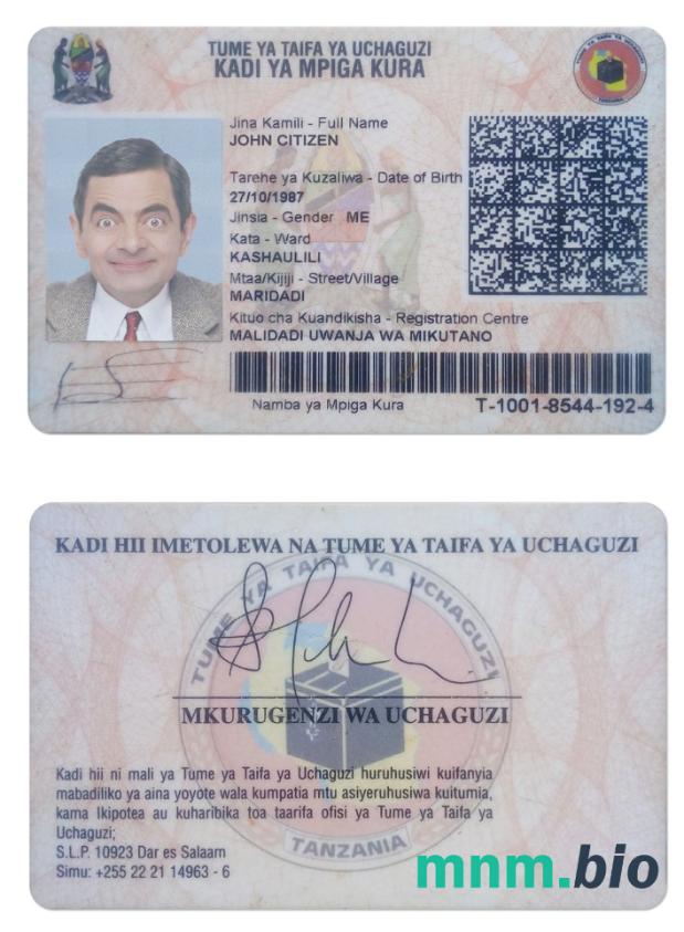Dowód osobisty TANZANII